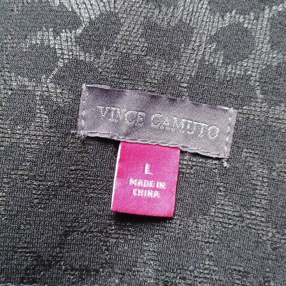 Vince Camuto Black on Black Leopard print Leggings size Large - Picture 3 of 5